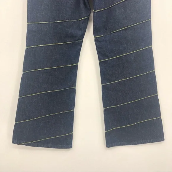 NWT Tory Burch Asymmetric Stitch Flare Cropped Jeans 28 - Picture 10 of 15
